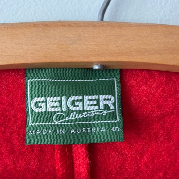 Geiger Red Wool Vest with Silver Buttons - Picture 4 of 7